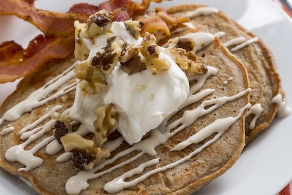 Guilt-free Carrot Cake Pancakes