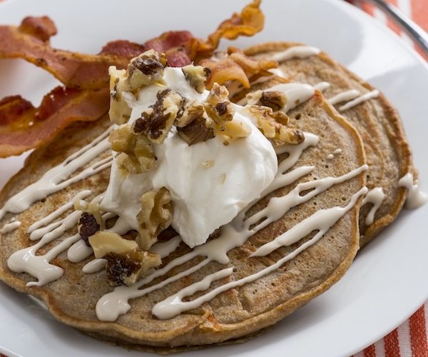 Guilt-free Carrot Cake Pancakes