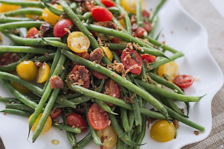 Green Beans with Tomatoes and Bacon