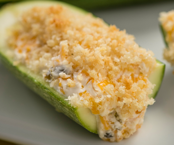 Jalapeño Popper Stuffed Zucchini Boats